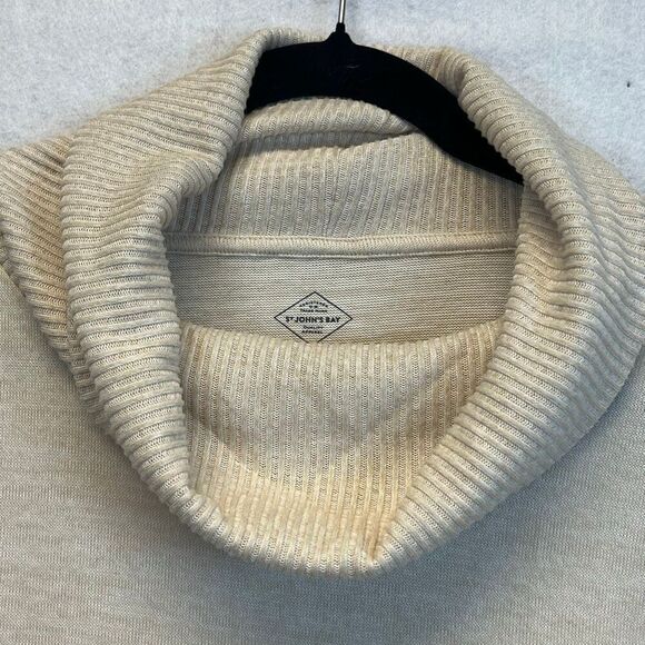NWT ST. JOHN’S BAY Women’s Tunic Top XL Beige Long Sleeve Cowl Neck Curved Hem - Picture 6 of 15